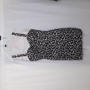 Charlotte Women's Mini Dress  Russe Size M Black White Animal Print Cors…